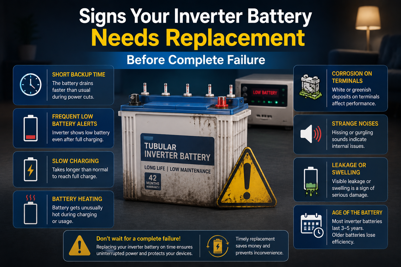 Signs Your Inverter Battery Needs Replacement Before Complete Failure