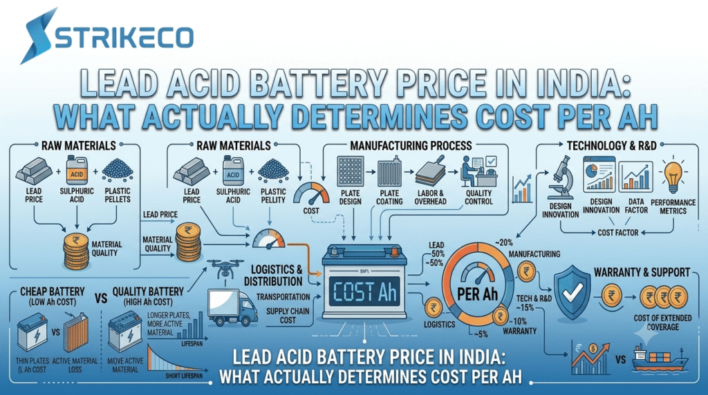 Lead Acid Battery Price in India: What Actually Determines Cost Per Ah