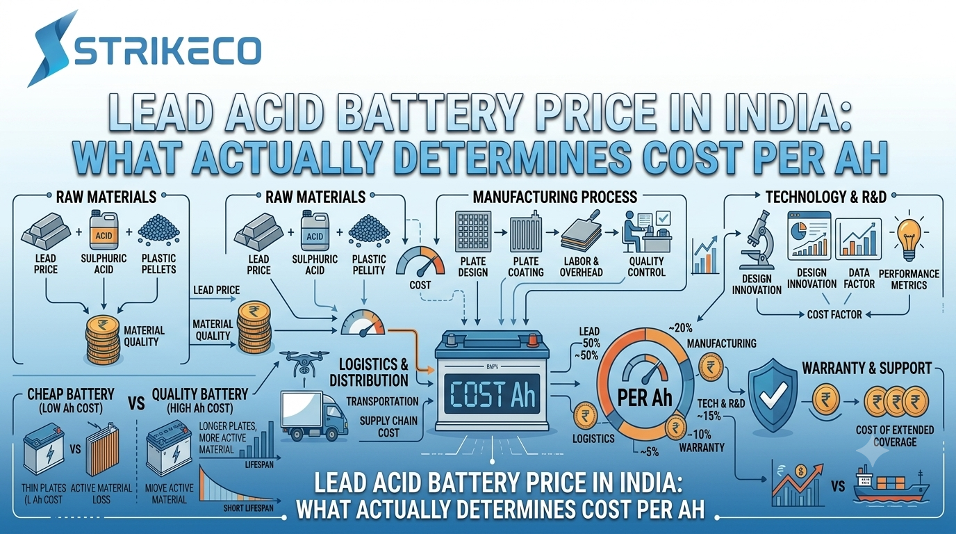Lead Acid Battery Price in India: What Actually Determines Cost Per Ah