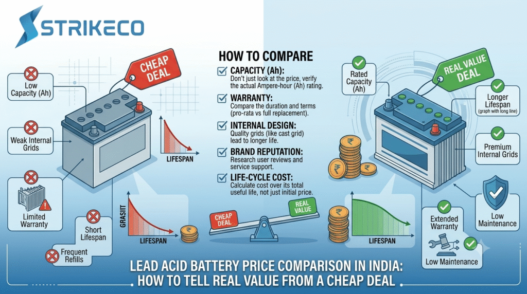 Lead Acid Battery Price Comparison in India: How to Tell Real Value From a Cheap Deal