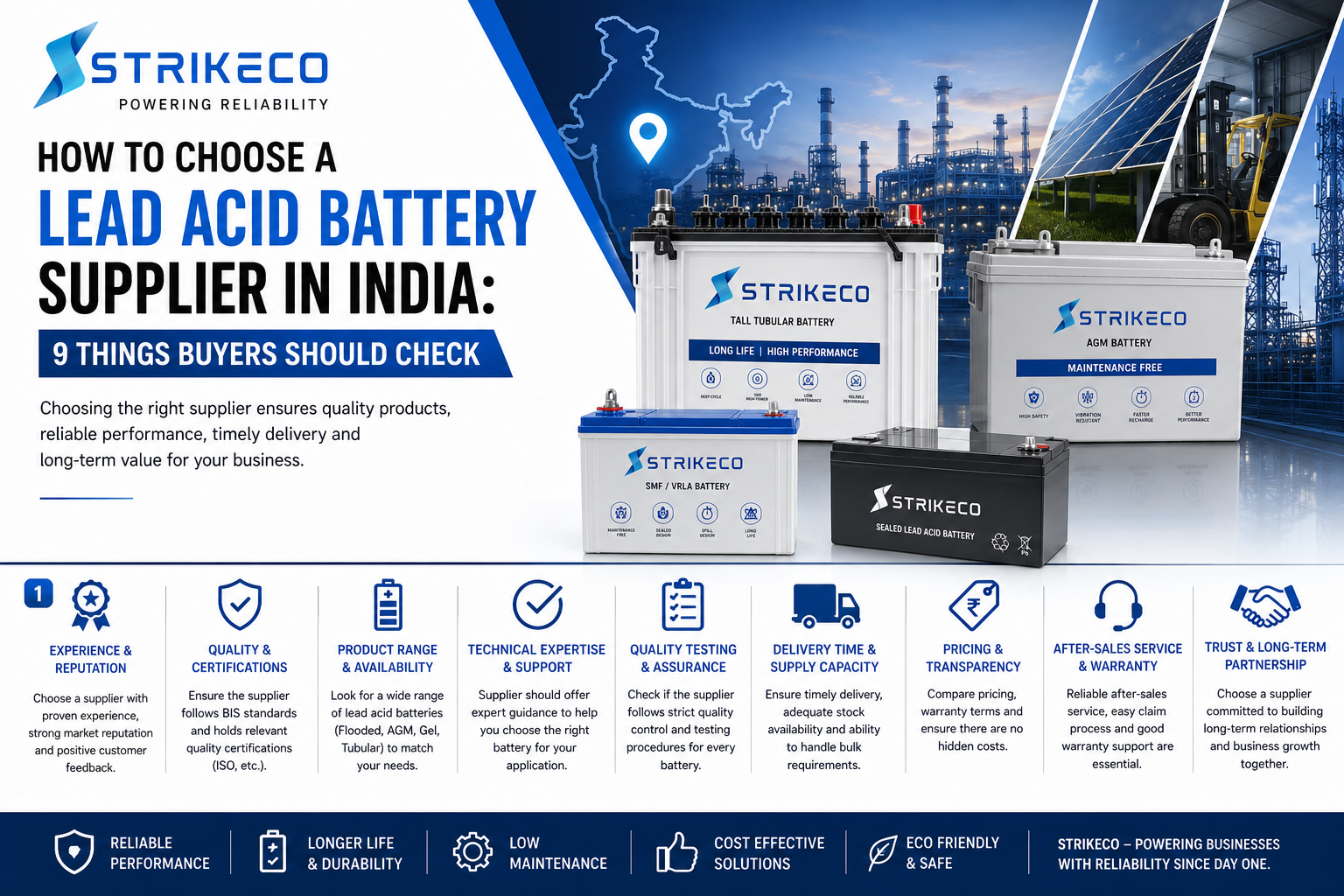 How to Choose a Lead Acid Battery Supplier in India: 9 Things Buyers Should Check